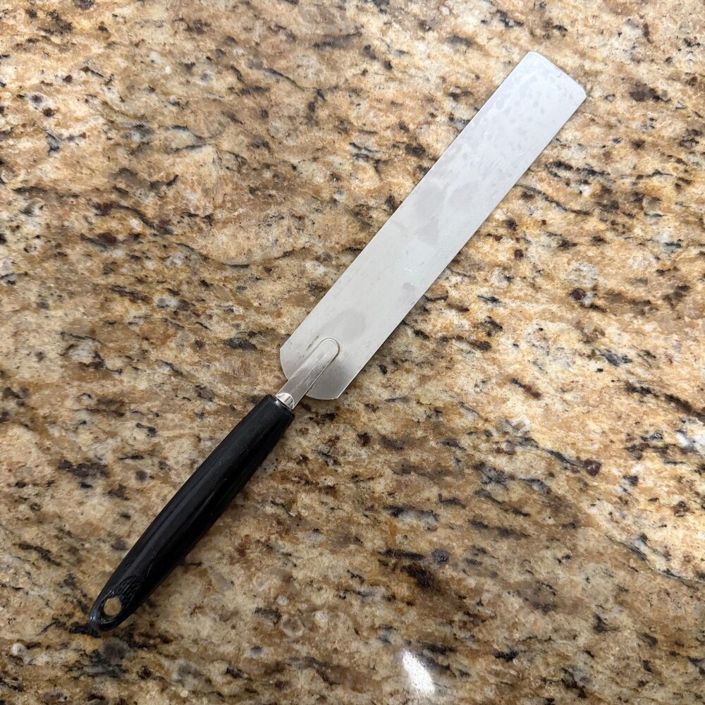 VINTAGE EKCO Cake Icing Spatula Spreader, RETRO, Stainless Steel, USA, Black